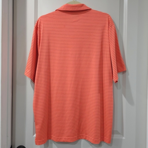 Attack Life By Greg Norman Feeder Striped Polo Casual Shirt, Seaside Coral, L - Picture 9 of 11